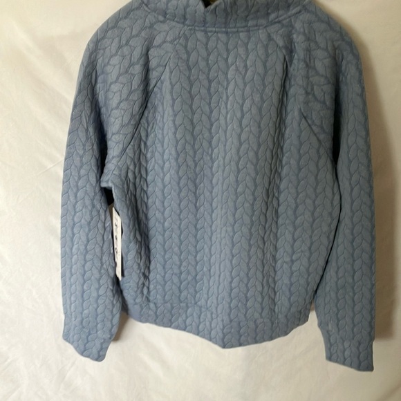 RBX: Blue Quilted Long Sleeve Top- Cowl Neck- M - Picture 9 of 14
